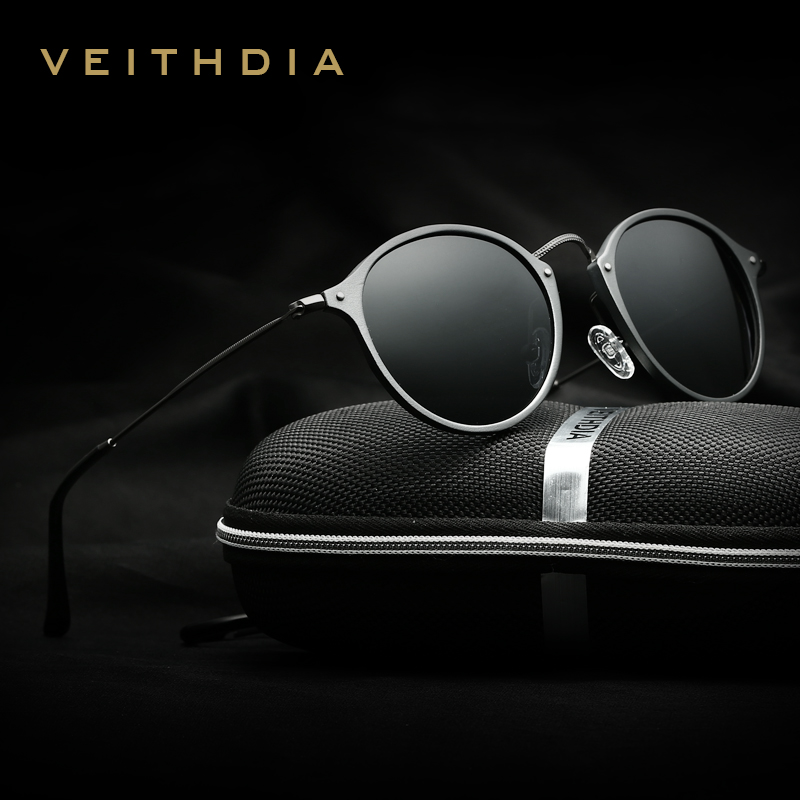 Sunglasses Aviator Polarized - VEITHDIA 남자 선글라스 패션 라운드 Unisex