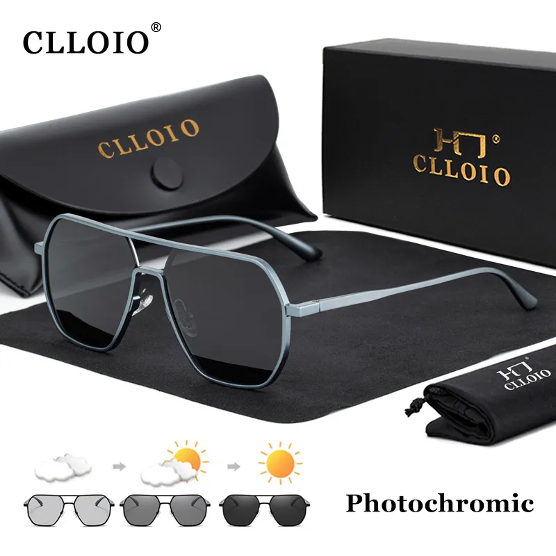 Sunglasses Aviator Polarized - CLLOIO 남성 및 여성용 알루미늄 광변색