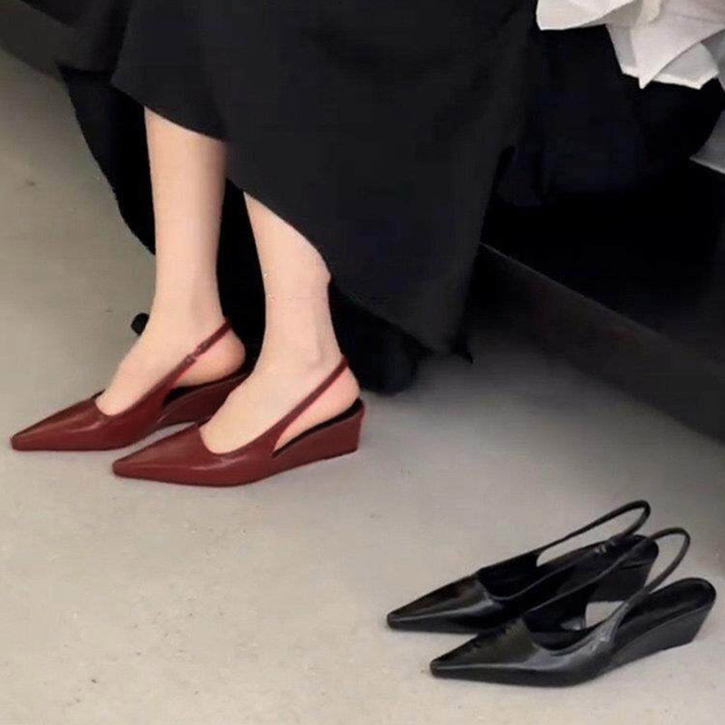 우아한 여름 여성용 에나멜 가죽 포인티드 토 슬링백 웨 - Casual Sandal Leather 리뷰 및 가격