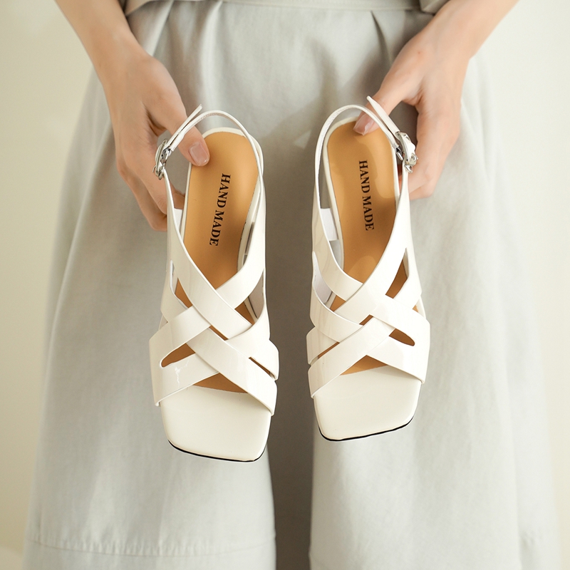 여성용 신상 여름 천연 가죽, 양가죽, 페이턴트 가죽  - Casual Sandal Leather 리뷰 및 가격
